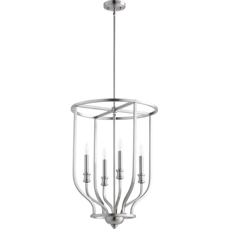 Falbo 4 - Light Lantern Geometric Chandelier, Satin Nickel
