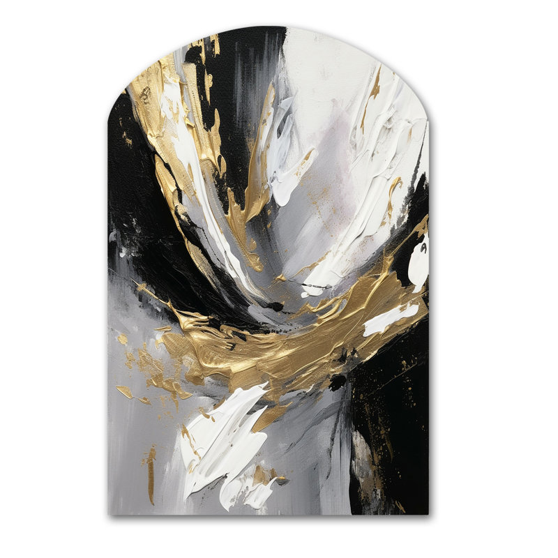 Mystery Awakening V - Art mural asymétrique en forme d'arche abstraite, H 43 po x l 33 po