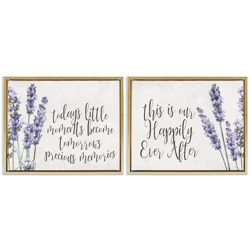 Ensemble de 2 toiles flottantes Lavender Moments Sentiments, design par Kim Allen, 25" H x 31" W