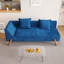 Causeuse en velours coupé et rembourré Jiahang 64,9 po, causeuse convertible multifonctionnelle bleue -1755343058