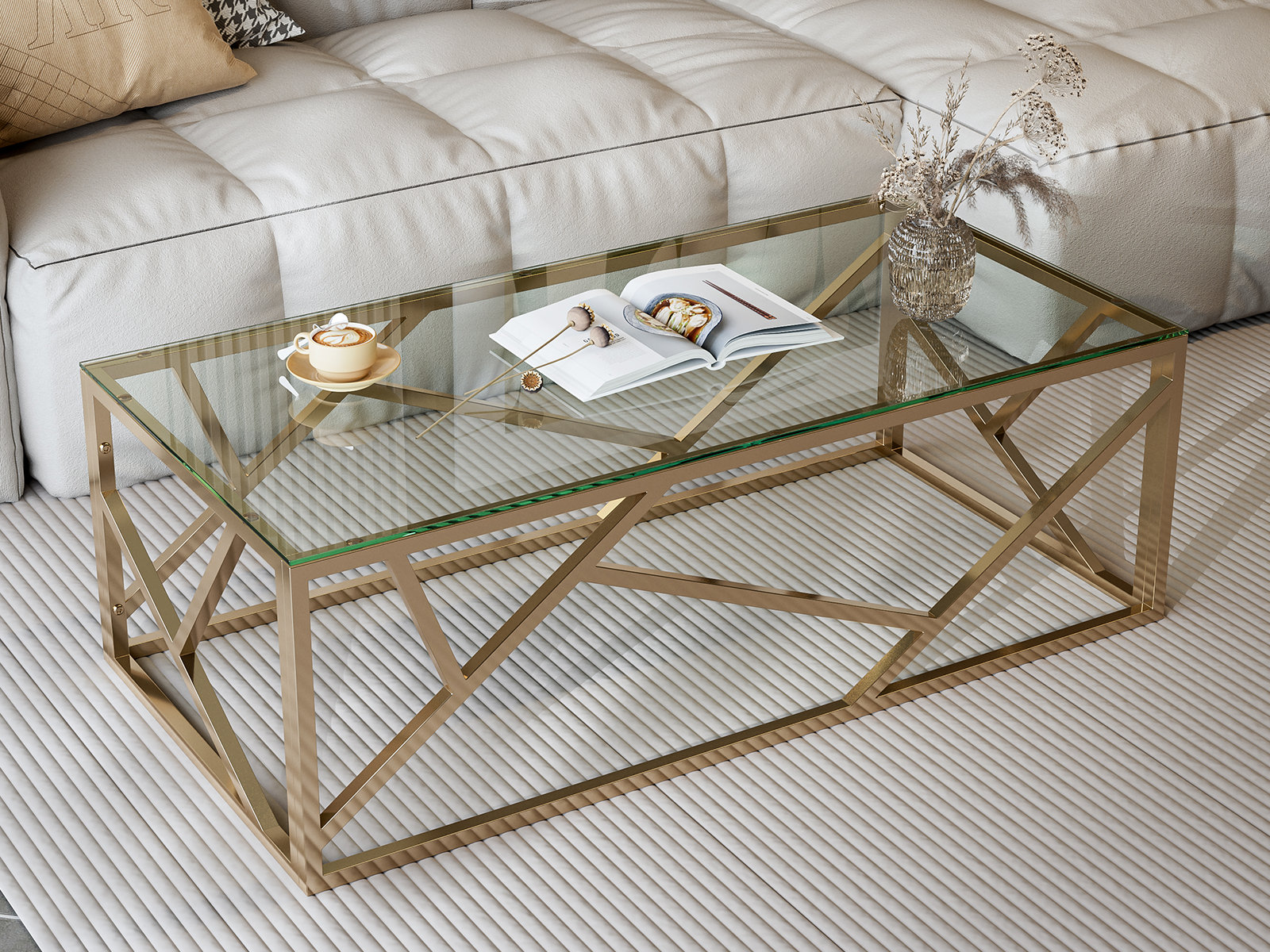 Mercer41 Merrissa Glass Top Coffee Table | Wayfair