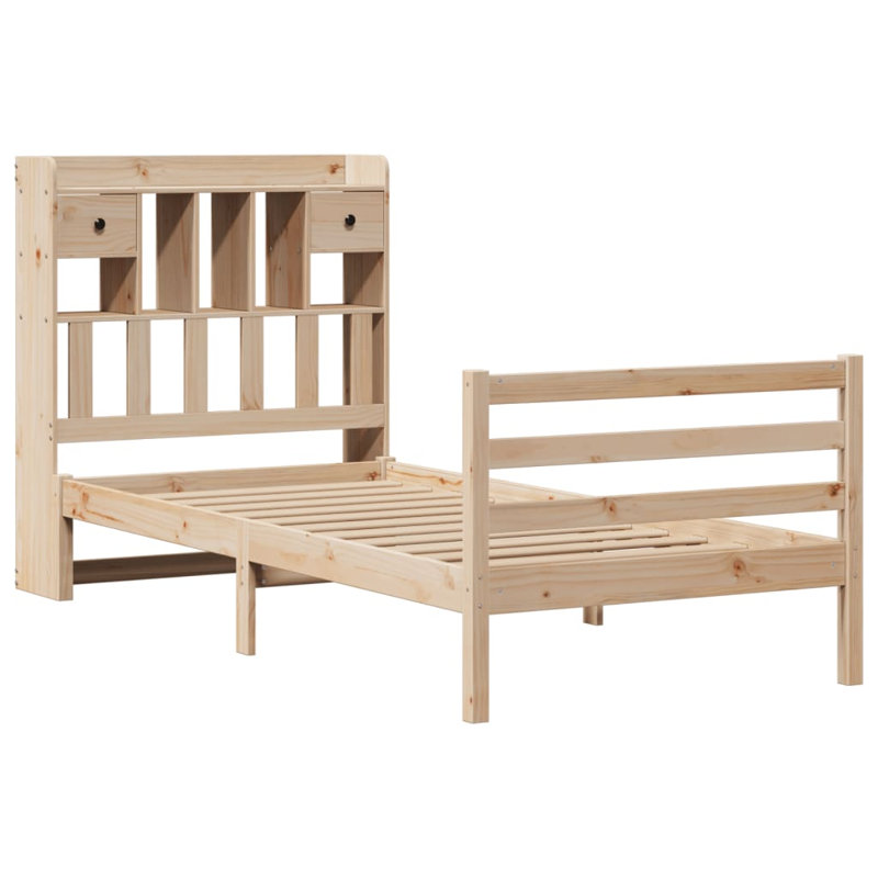 Ludowici Solid Wood Bed, 100 cm W x 200 cm L, Natural
