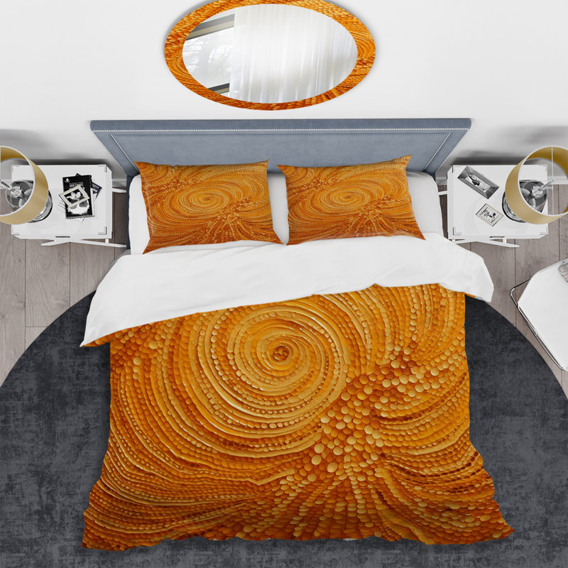 Ensemble de housse de couette Abstract Orange Swirl Collages VII - Abstract Collages