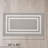 Double Border Machine Tufted Performance Light Gray/White Rug-64089942