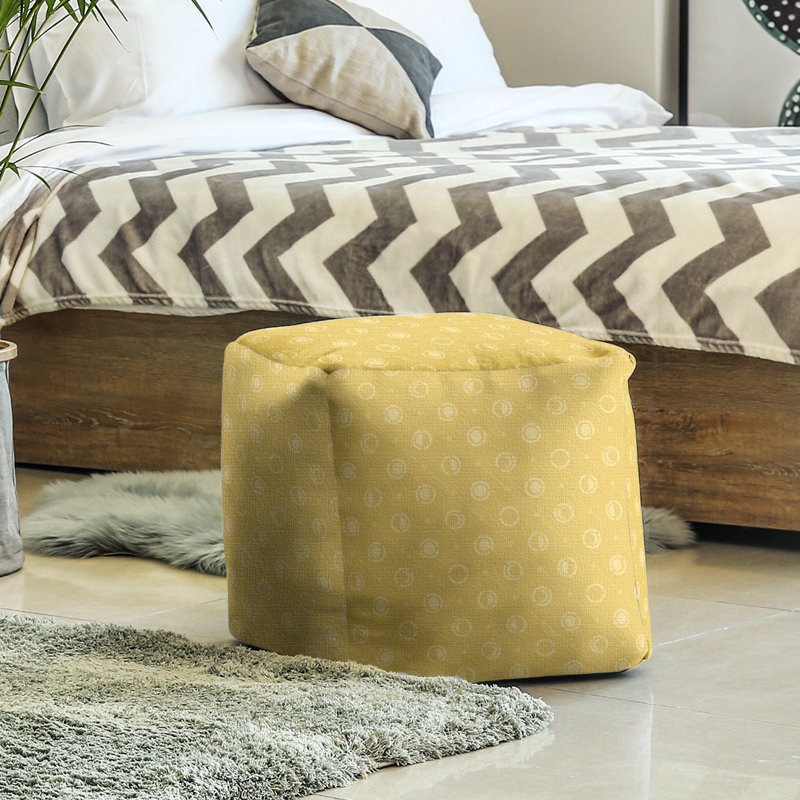 Upholstered Ottoman, Dark Yellow