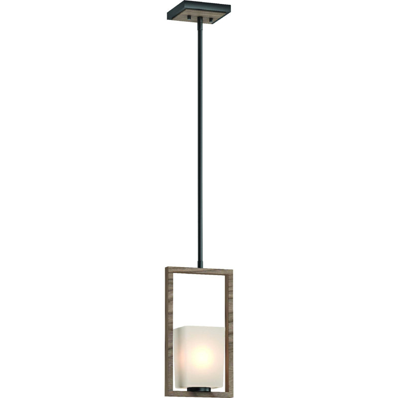 Mini-luminaire suspendu 1 lumière Paxton avec abat-jour conique en verre givré Paxton