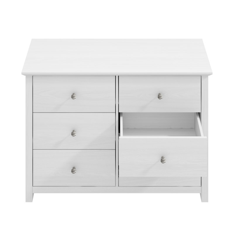 Commode double 6 tiroirs Tevrat, Perle chêne blanc