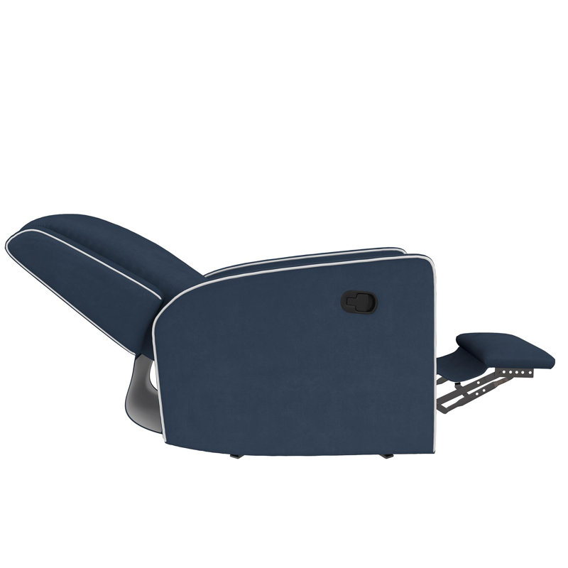 Sophie Upholstered Reclining Glider, Navy Linen