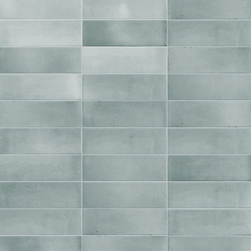 Carrelage mural en porcelaine 2 "x 6" Coco, Bleu vert