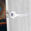 1 Pair Modern Aura Design Premium Door Handles on Round Rose in Satin Nickel Finish