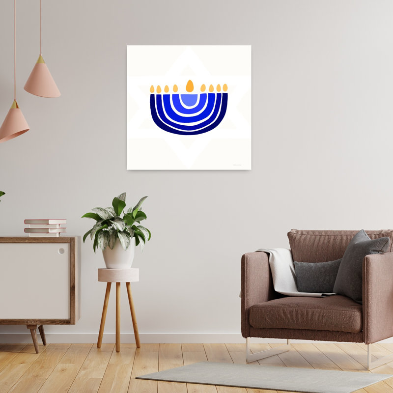 Art contemporain abstrait Rainbow Menorah, H 24 po x l 24 po