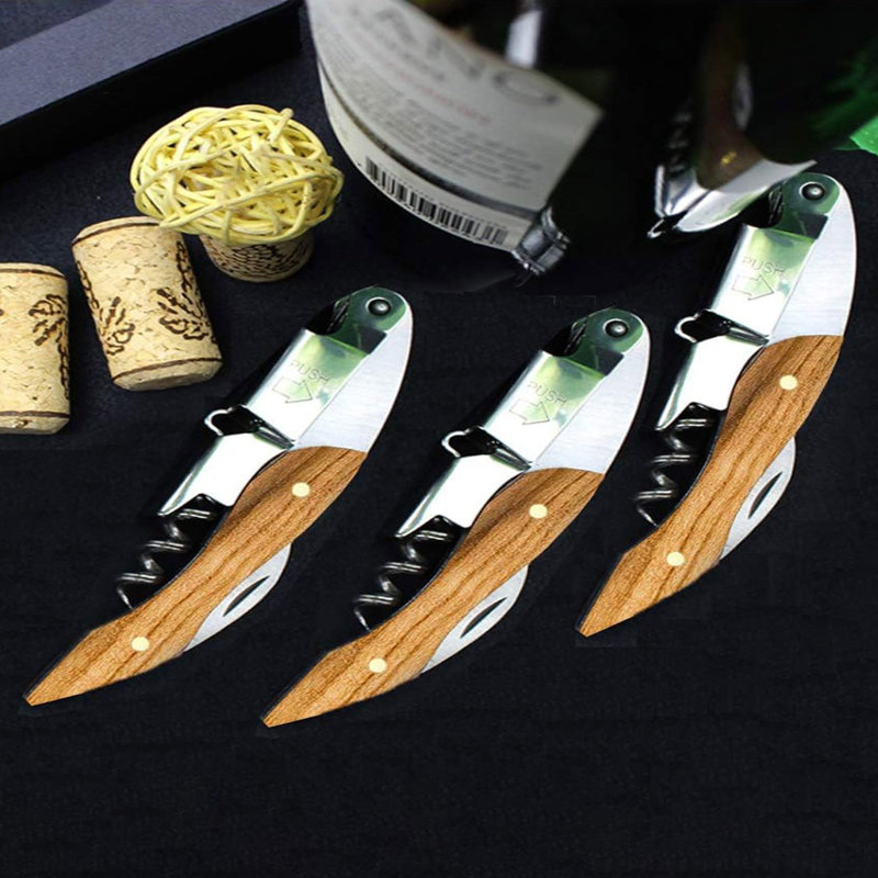 Ensemble de 3 clés à vin Professional, Grand bois