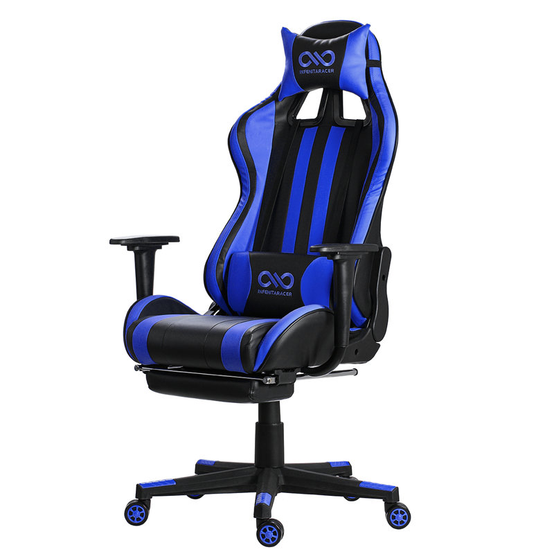 Fauteuil de jeu pour pc et course, bleu