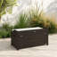 Banc de rangement extérieur en rotin en PE avec doublure imperméable et coussin moelleux