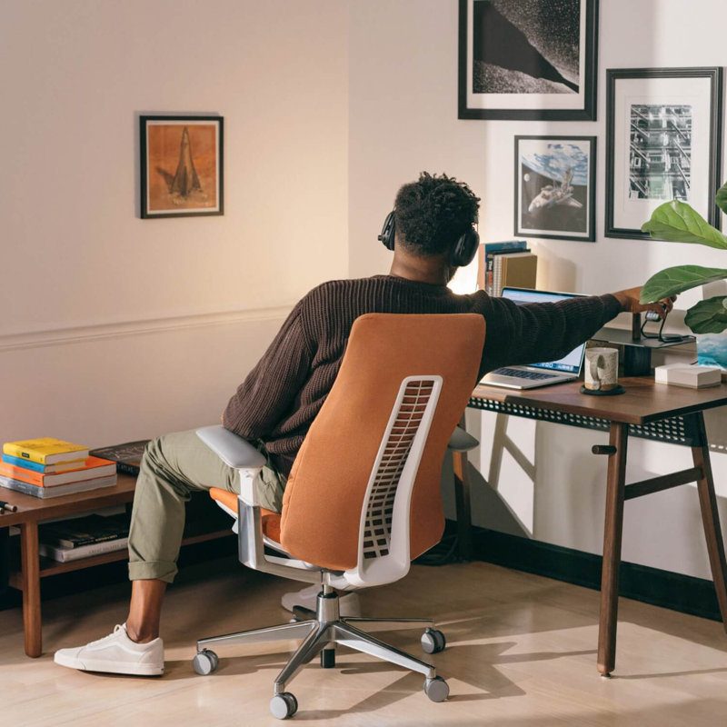 Haworth Fern Digital Knit Task Chair, No, Ember