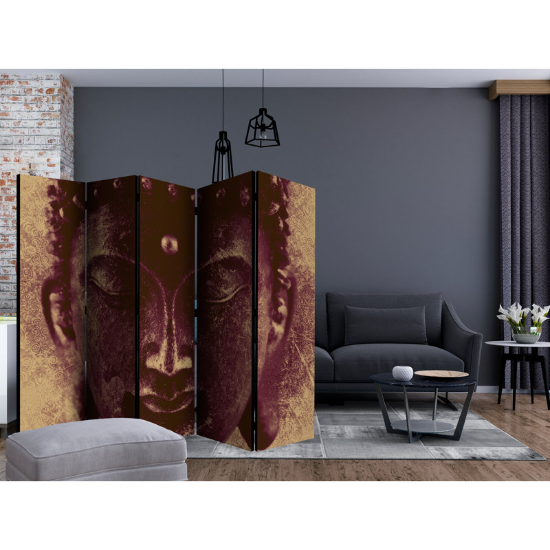 Geis 225cm W x 172cm H 5 - Panel Solid Wood Folding Room Divider