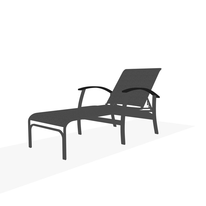 Chaise longue à quatre positions avec accoudoirs Belle Isle, James, Graphite