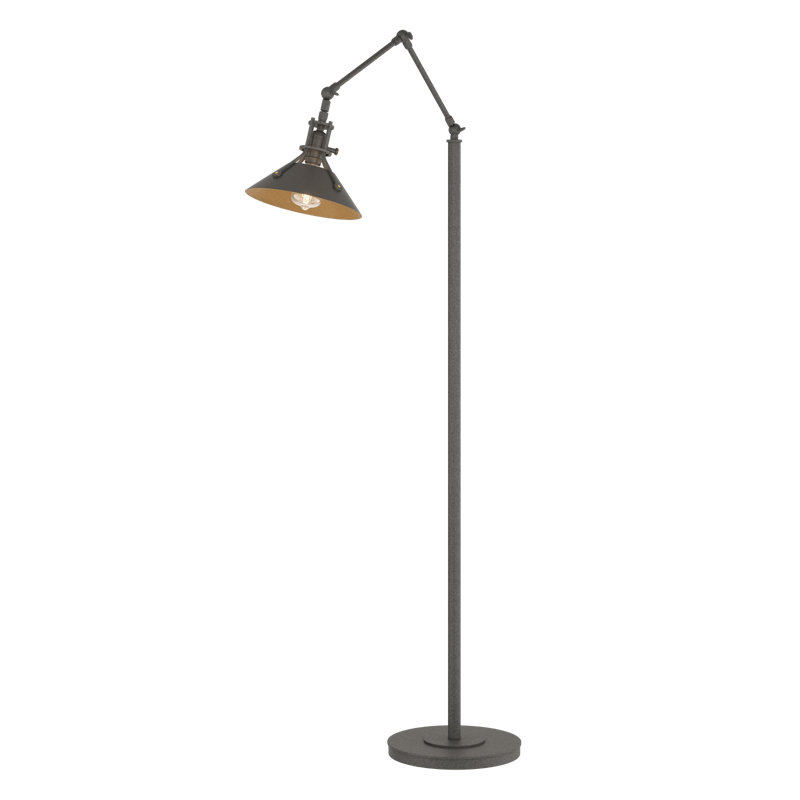 Henry 60.8" Task Floor Lamp, Natural Iron, Dark Smoke