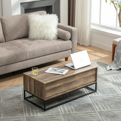 Rosenblum 38.6'' W Lift-Top Coffee Table with Hidden Storage & Metal Frame