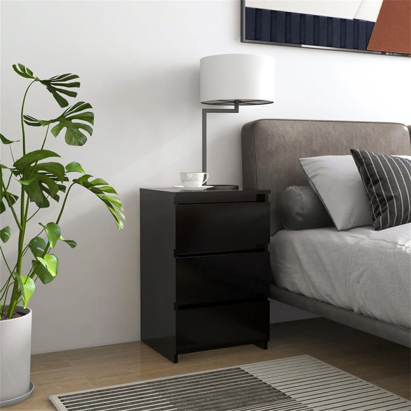 Ikeny 40cm W Manufactured Wood Bedside Table