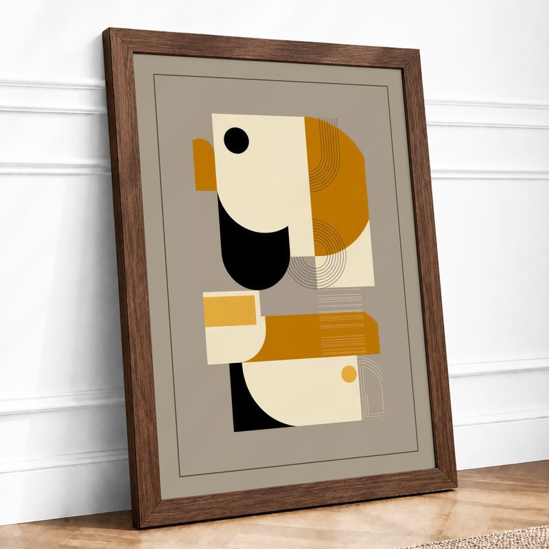Abstract Composition Geometric - Print, Walnut, A1 - 84.1 x 59.4 cm