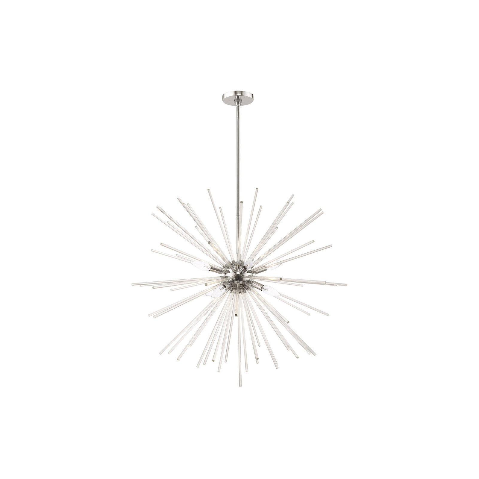 Ryzen 6 - Light Dimmable Sphere Chandelier, Polished Chrome, 13" H x 20" W x 19" D