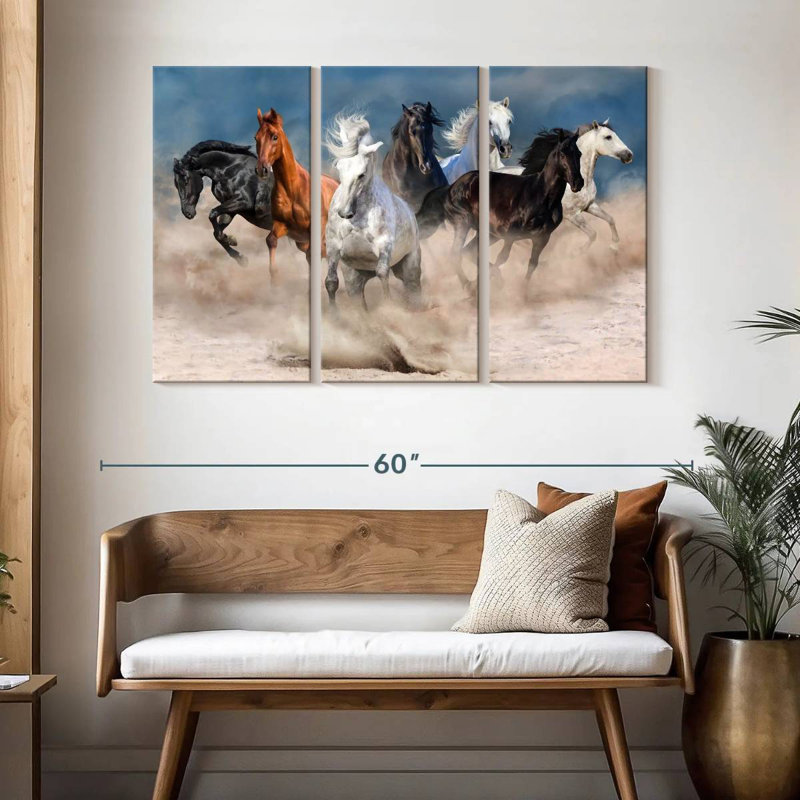 Chevaux au galop, H 32 po x l 50 po