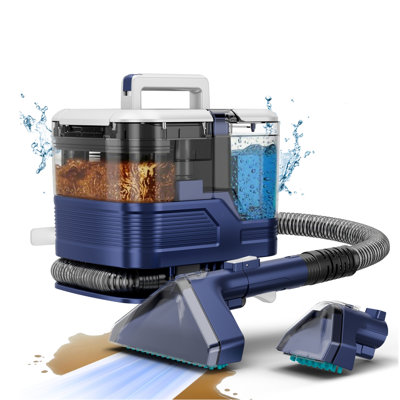 Nettoyeur de tapis BSNAW 30000Pa, nettoyeur de taches portable avec autonettoyant, grand réservoir 2000 ml, nettoyant léger pour revêtement de tapis, meubles, voitures, canapés, bleu