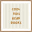 «Cool Kids Read Books Stripes Square» par Laura Moss, reproduction d'art encadrée-1631383826