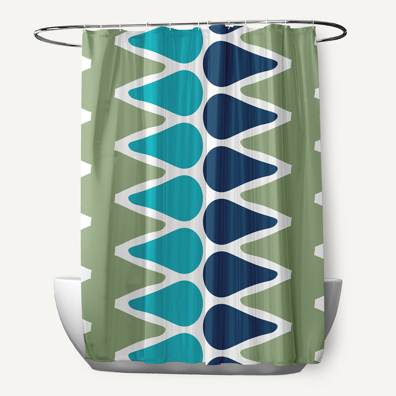 Rideau de douche Ferrier, Vert / Bleu clair / Bleu marine