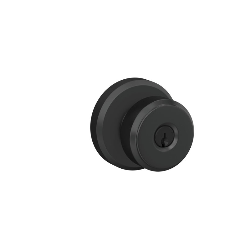 Bowery Keyed Entry Knob with Greyson Trim, Matte Black