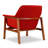 Miller Mid-Century Modern Linen Weave Upholstered Ash Wood Accent Armchair in Burnt Orange-90541644