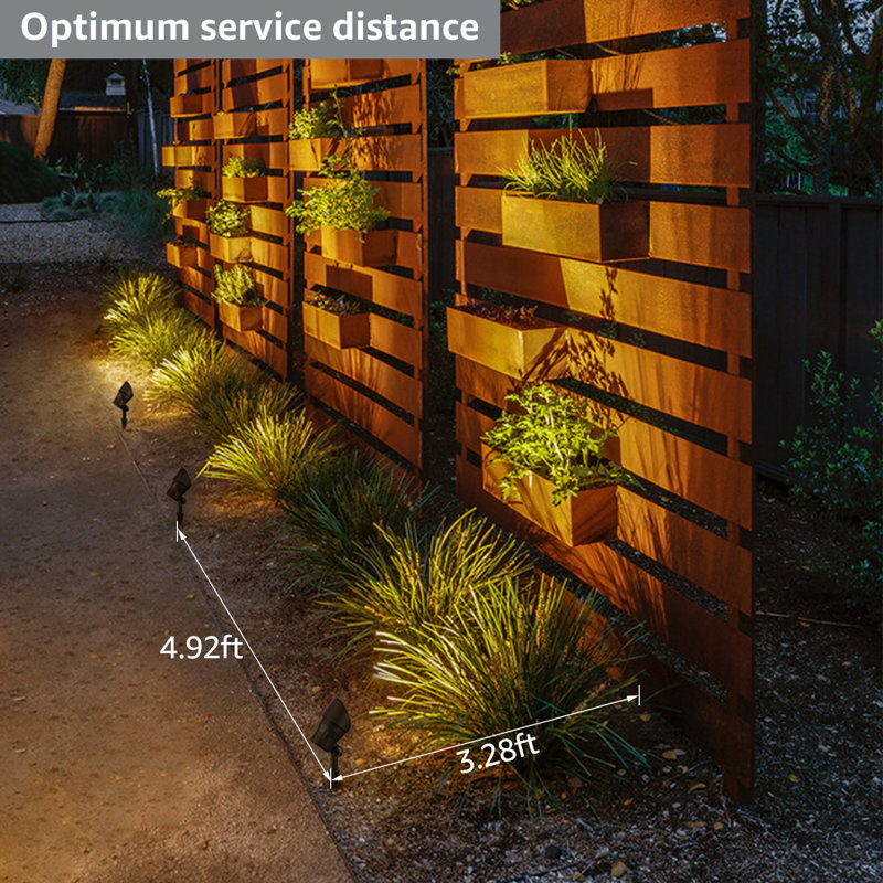 Adjustable Black Aluminum LED Landscape Spotlights, Pack of 6