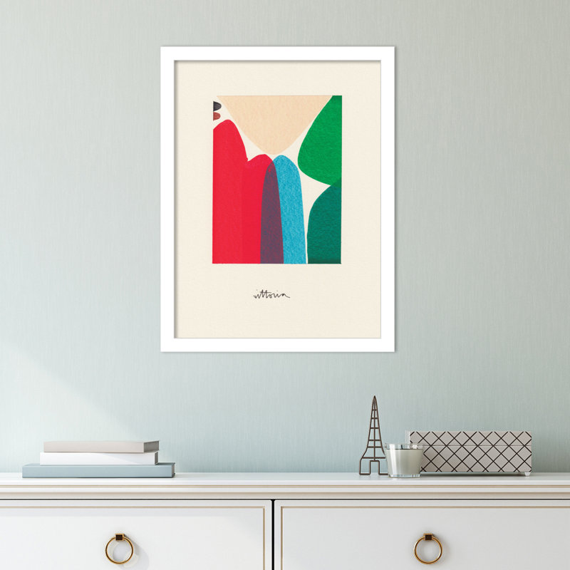 The Mountains We Move In Our Minds by Amber Vittoria, 13" W x 17" H x 1" D, White Framed
