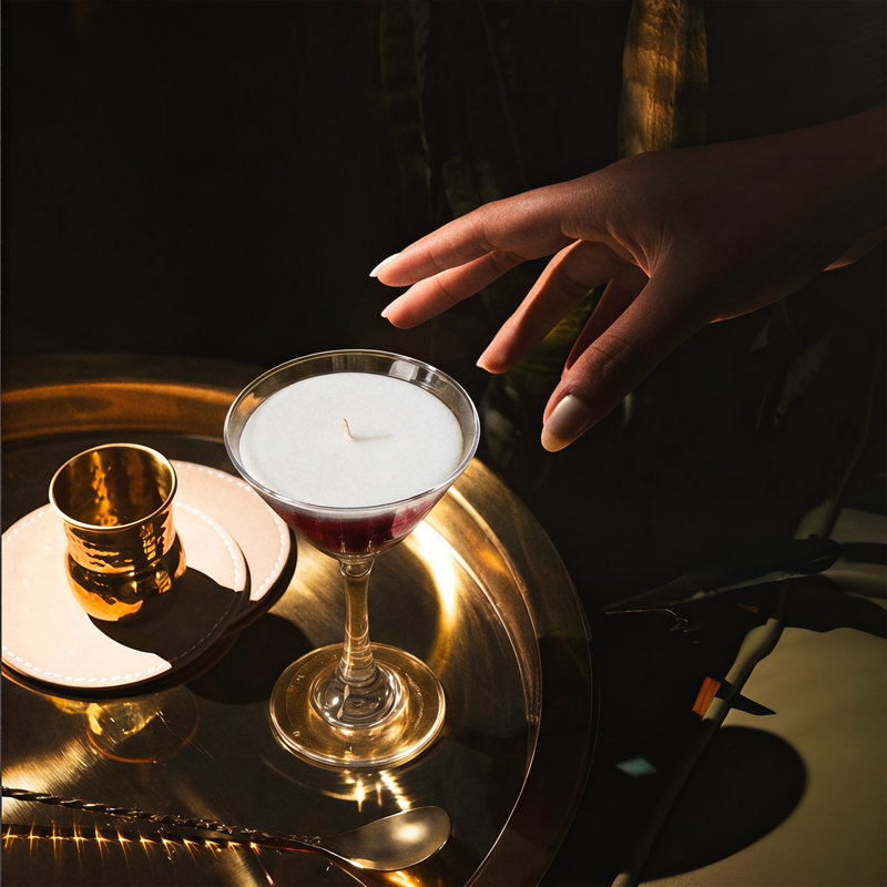 Bougie parfumée espresso Martini, bougie en verre à cocktail 2,29 oz
