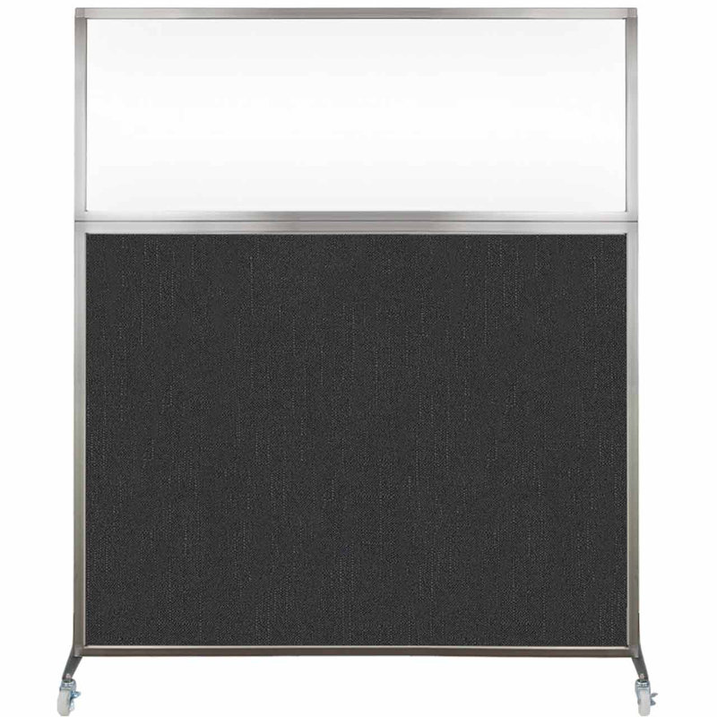 Cloison de bureau Hush - fenêtre transparente, 60", Noir