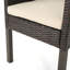 Fauteuils de salle à manger d'extérieur en osier avec coussins Amary-757182968
