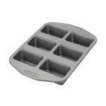 Circulon Nonstick Bakeware Mini Loaf Pan, 6-Cup, Gray