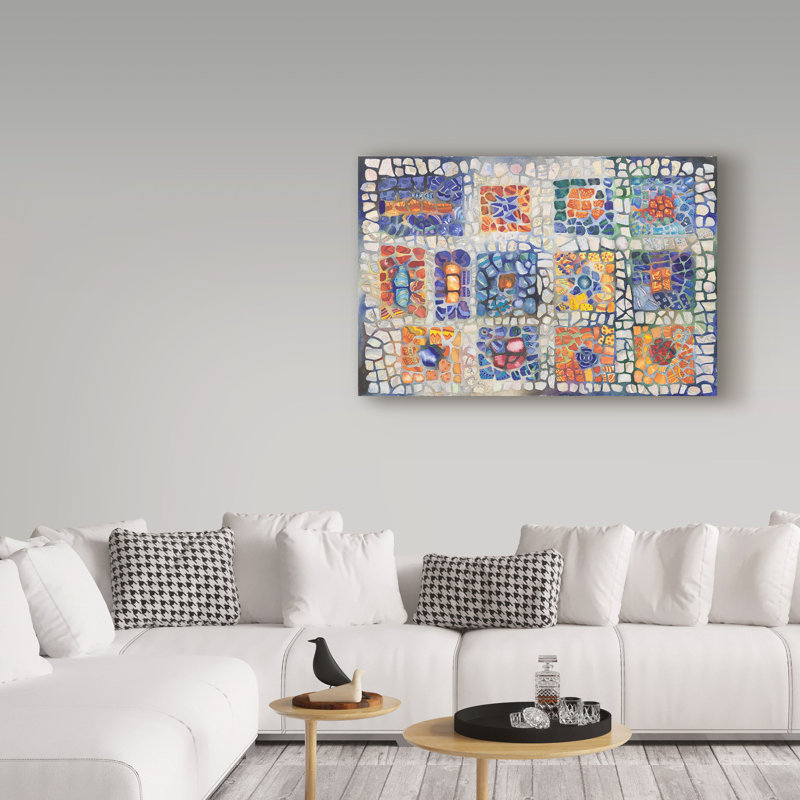 " Complementary Mosaic " by Charlsie Kelly, 12" H x 19" W x 2" D