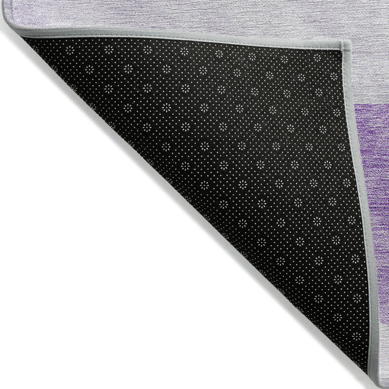 Tapis intérieur lavable géométrique 9 pi x 12 pi mauve et lavande