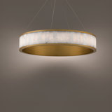 Luminaire suspendu cylindrique à 1 lumière DEL avec carreaux albâtre Coliseo