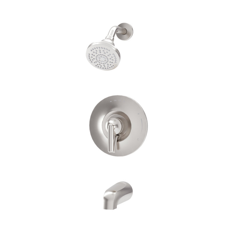 Birch Tub and Shower Faucet Kit with Volume Control, Satin Nickel