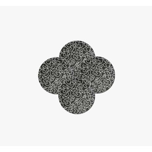 Assiette plate B&W Squiggly (Ensemble de 4)