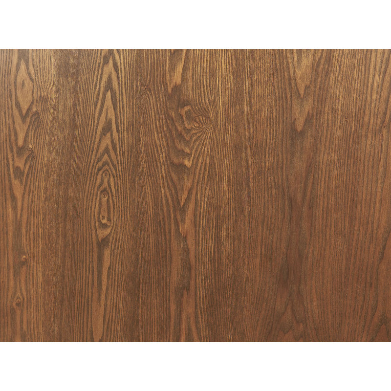 Aurelya Round Solid Wood Base Dining Table, Dark Wood