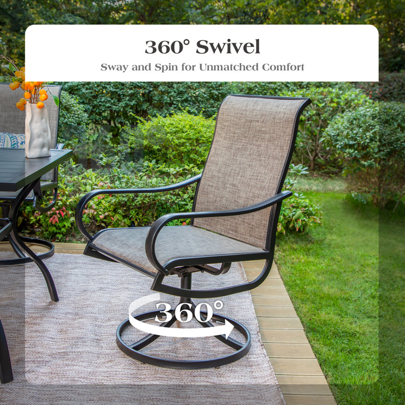Leonard 8 - Person Patio Dining Set with Square Table, Brown