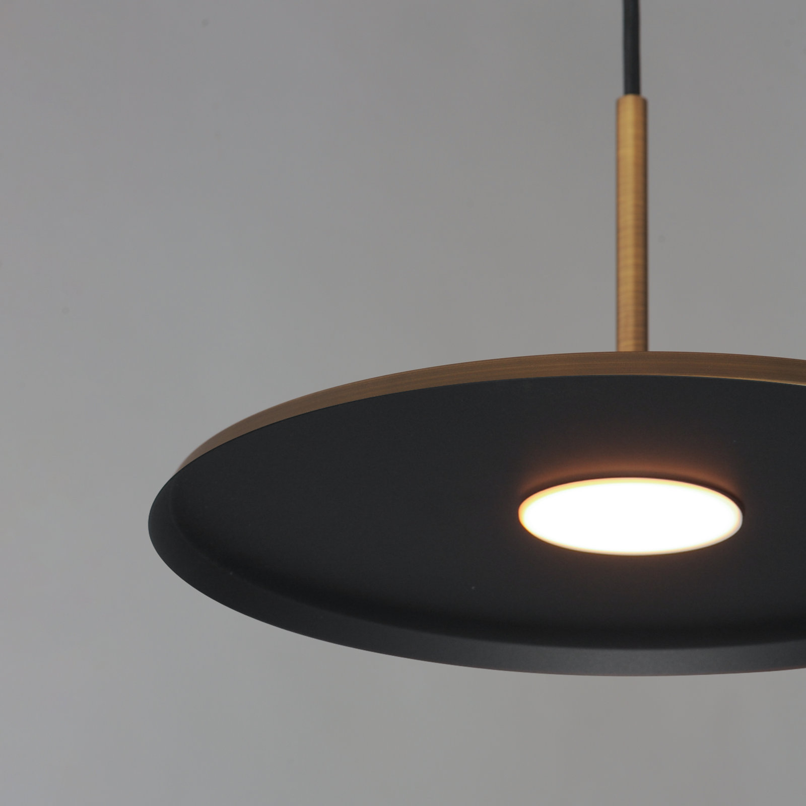 Ceri Single Light LED Pendant, Antique Brass