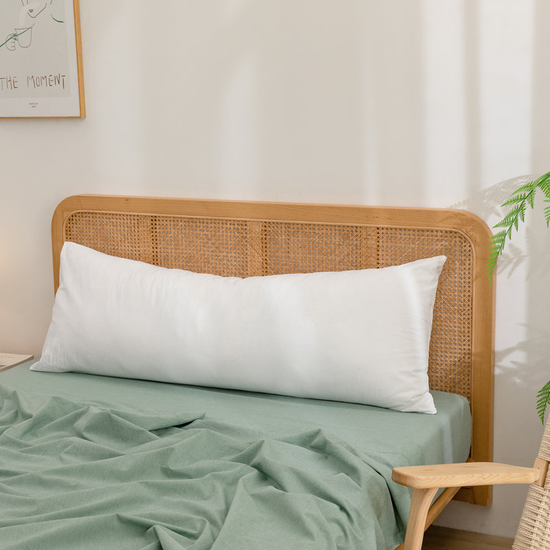 Housse de coussin 100% coton délavé Bestouch, Blanc brillant, De corps (20 po x 54 po)