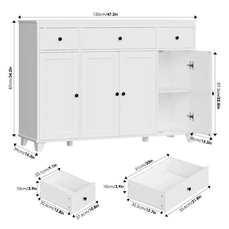 Montevallo 47.2'' Sideboard, White
