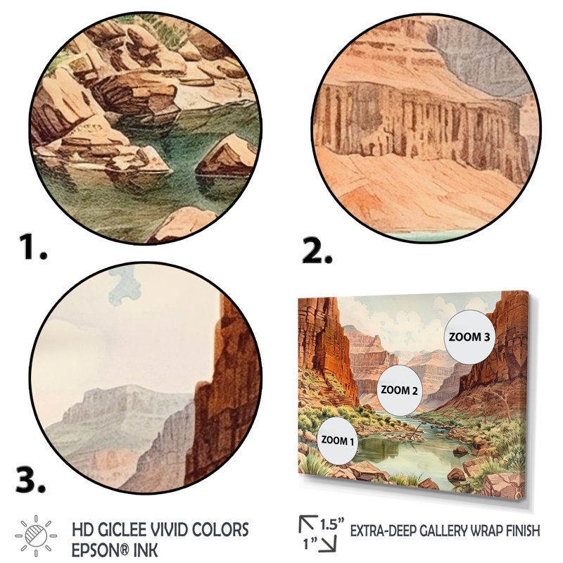 Canyon Canyon 3 pièces, H 32 po x l 48 po x P 1 po