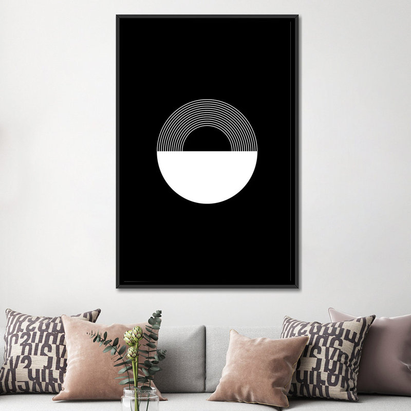 «Moonrise», reproduction d'impression sur toile, H 26 po x l 18 po x P 1,5 po, Toile avec cadre noir, Pas de tapis